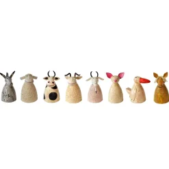 Zaunhocker Bauernhoftier Pferd used look, kleines Metallpferd gelb, 18cm