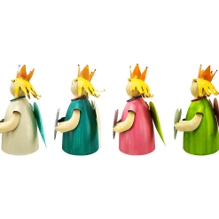 Zaunhocker Engel Schutzengel, Metallengel mit Krone und Schild: Schön, dass du da bist, 21cm