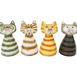 Zaunhocker Haustier Katze, Metallkatze schwarz-braungrau, 9x14cm