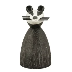 Zaunhocker Waldbewohner Tier Dachs, Metalldachs schwarz-weiß, 12x20cm